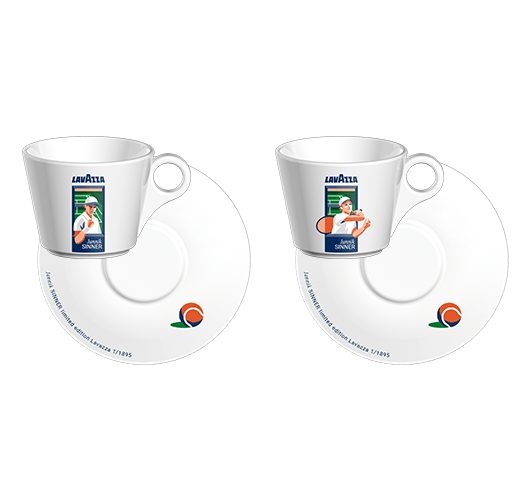【希少】ムラーノグラス コーヒーのお供 Cappuccino Set Jannik Sinner: Grass Edition | Lavazza
